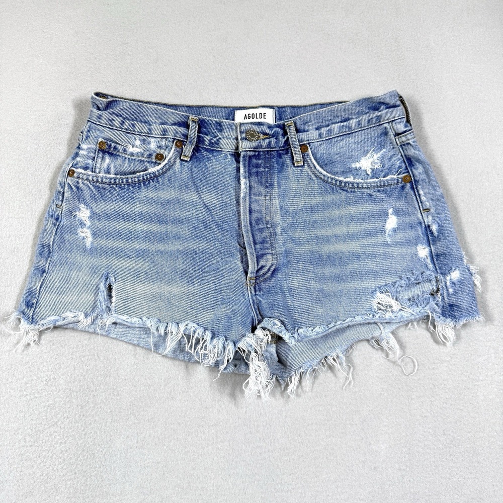 Agolde Shorts Womens 29 Parker Vintage Cut Off Denim Swapmeet Wash Button Fly